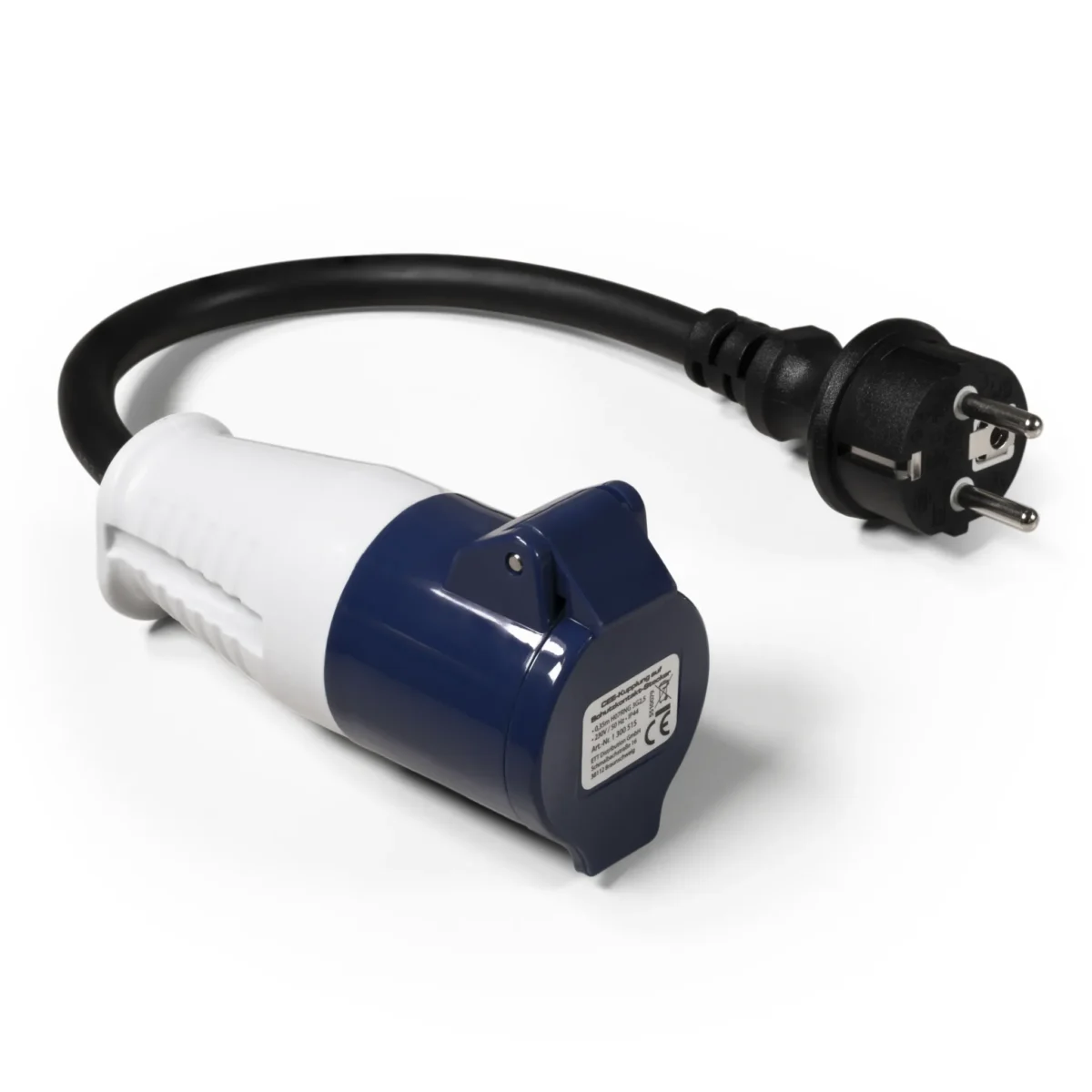 CEE-Kupplung auf Schutzkontakt-Stecker McPower, 0,35m H07RNG 3G2,5, 230V, IP44 – Bild 1