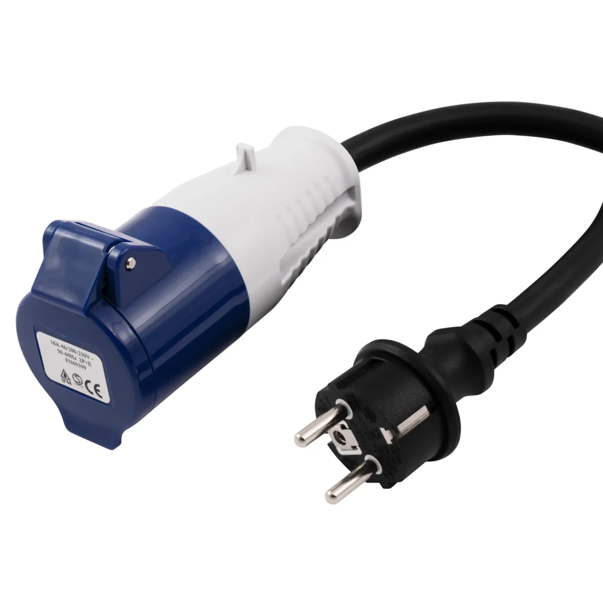 CEE-Kupplung auf Schutzkontakt-Stecker McPower, 0,35m H07RNG 3G2,5, 230V, IP44 – Bild 2