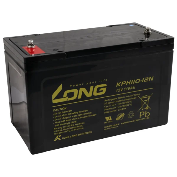 Bleiakku KUNG LONG "KPH110-12N", 12V/110 Ah,  338x227x170 mm, 32,5 kg