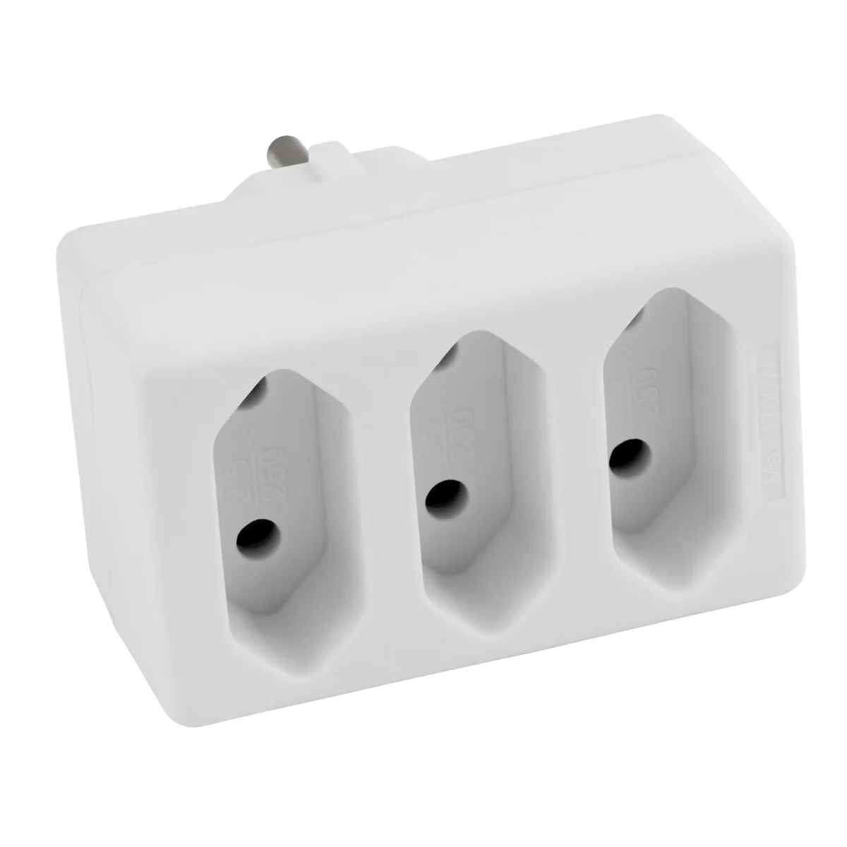 Steckdosenadapter McPower, 3x Euro, weiß – Bild 2