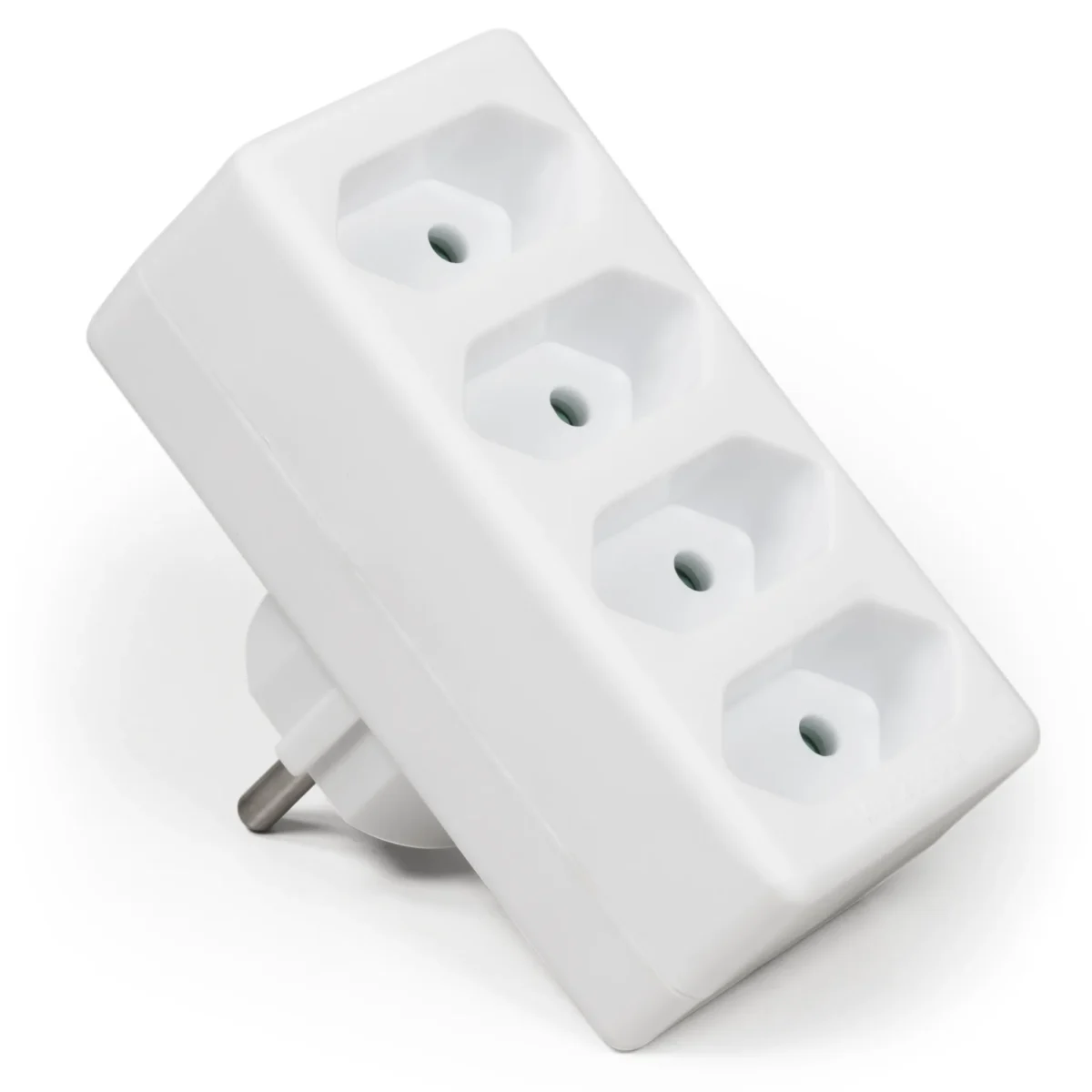 Steckdosenadapter McPower, 4x Euro, weiß – Bild 1