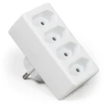Steckdosenadapter McPower, 4x Euro, weiß