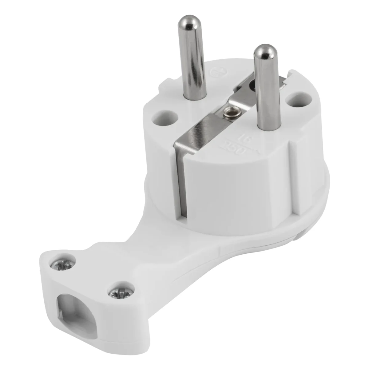 Schutzkontakt-Winkelstecker McPower extra flach, Handgriff, Zugentlastung – Bild 2