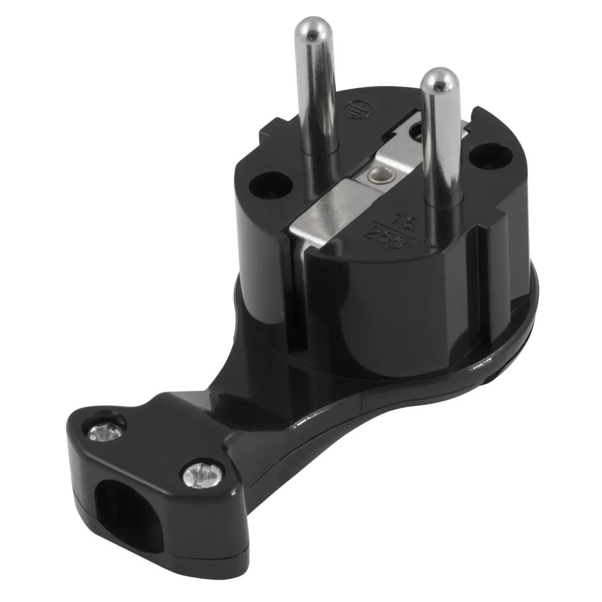 Schutzkontakt-Winkelstecker McPower extra flach, Handgriff, Zugentlastung – Bild 2