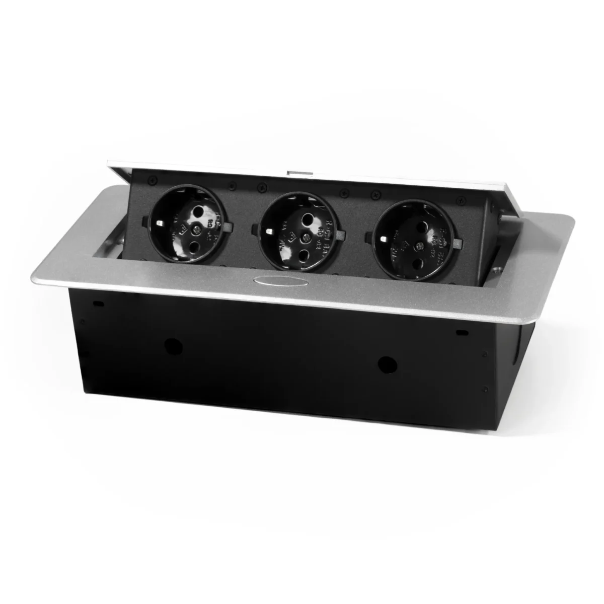 Tisch-Einbausteckdose McPower "TS-03S" 3x Steckdose, 1,8m Kabel, 267x120x68mm – Bild 1