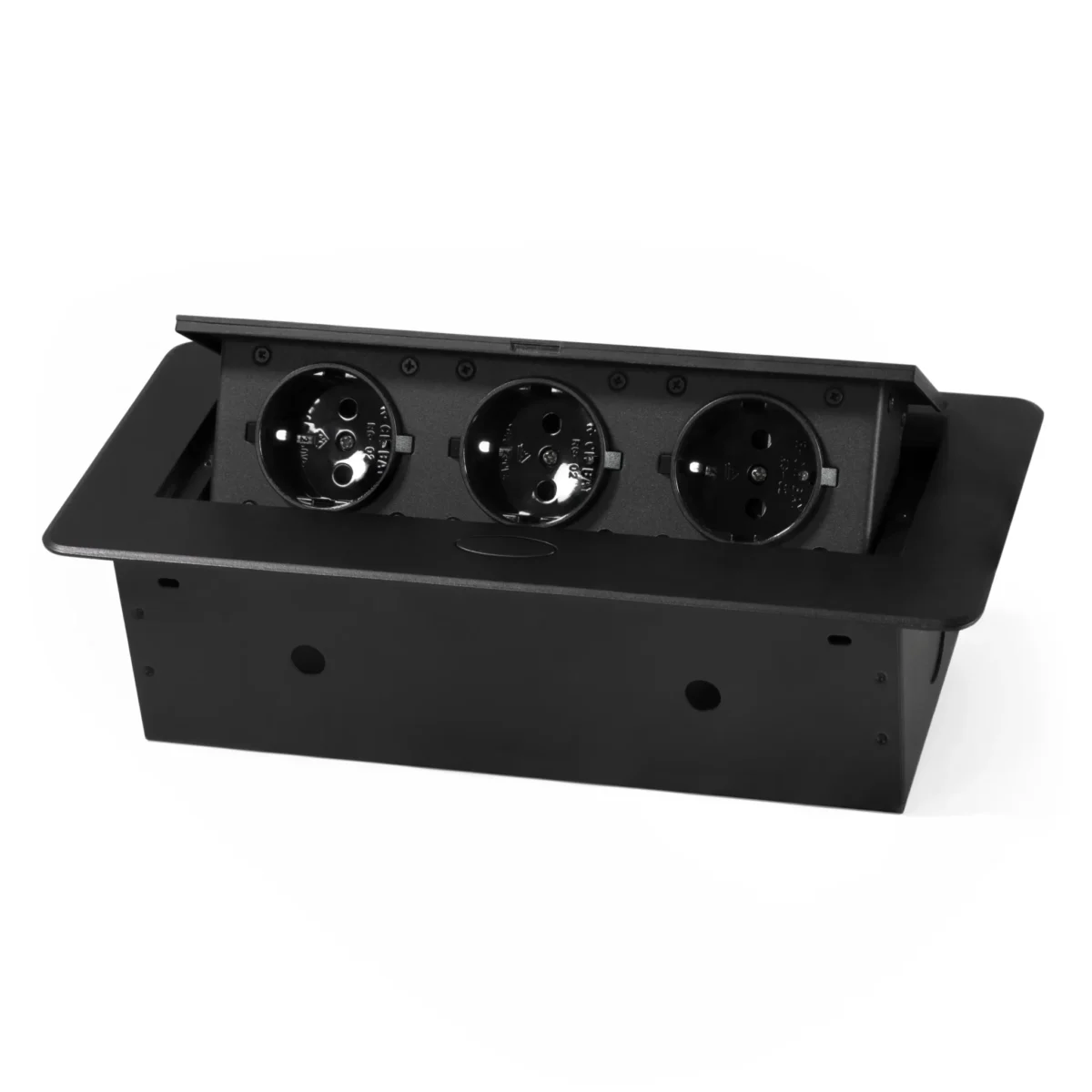 Tisch-Einbausteckdose McPower "TS-03S" 3x Steckdose, 267x120x68mm – Bild 1