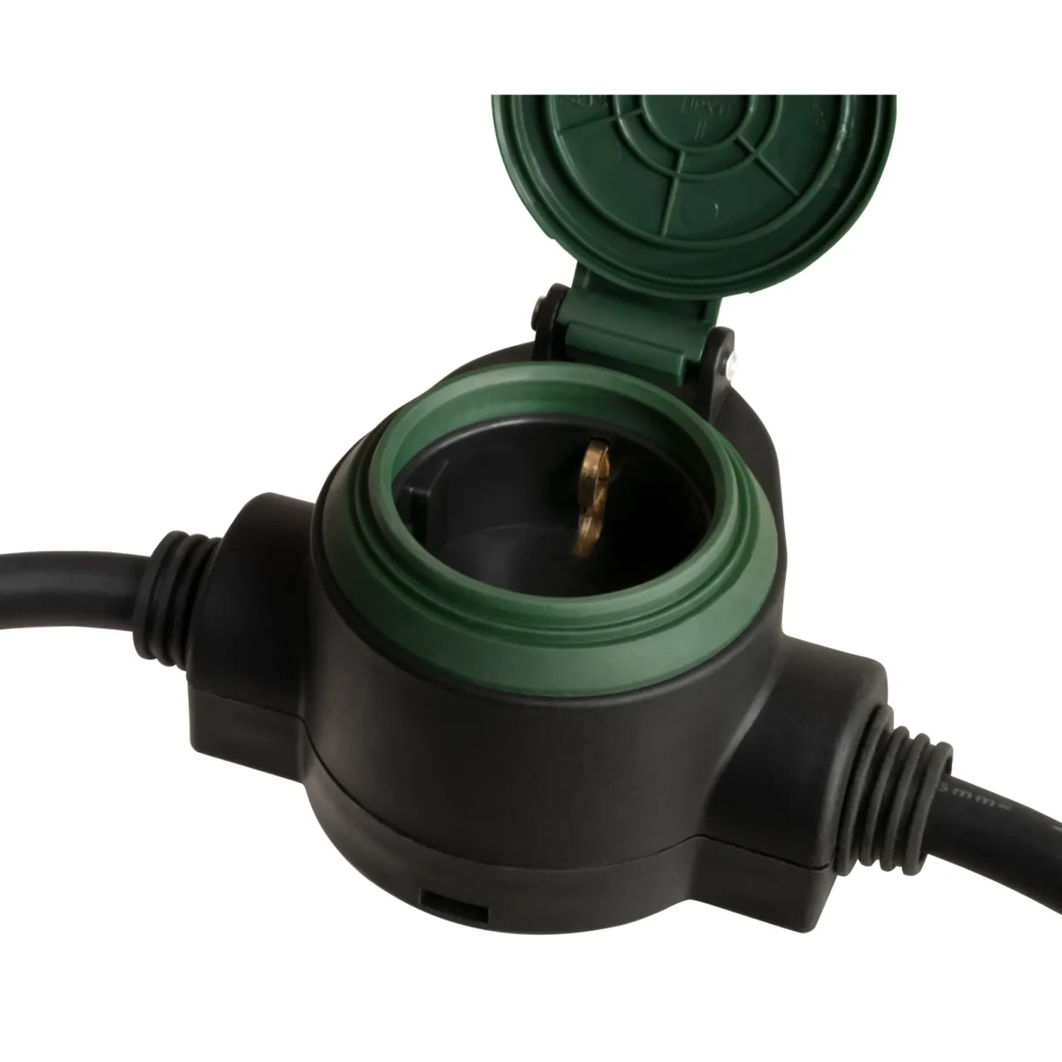 Garten-Verlängerungskabel McPower, 3 Steckdosen, IP44, 10m Kabel, 5m+2,5m+2,5m – Bild 4