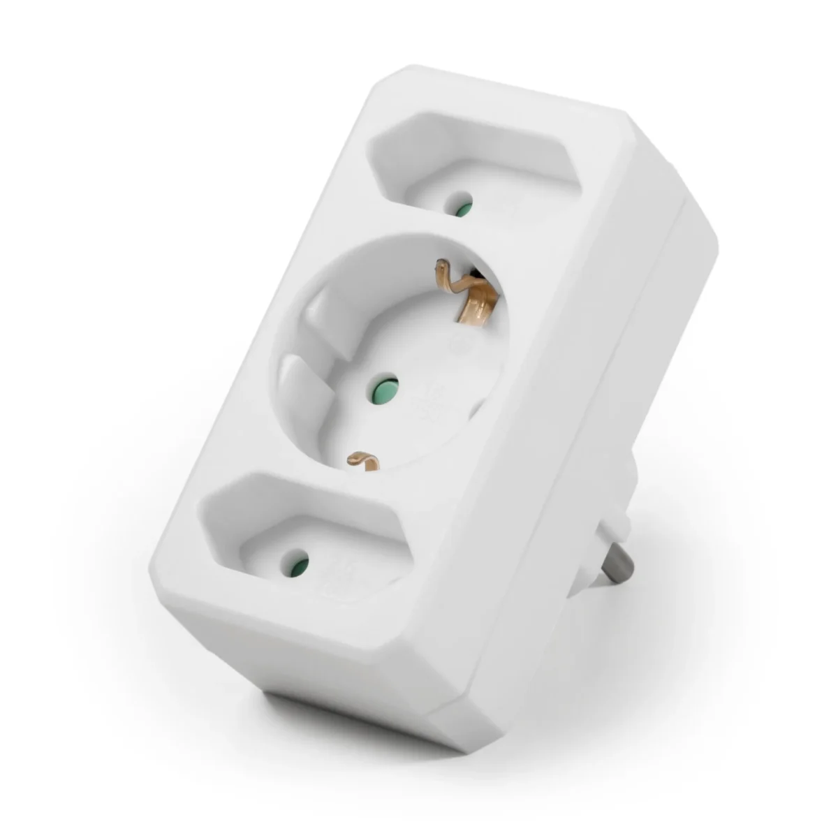 Steckdosenadapter McPower, 2x Euro, 1x Schutzkontaktdose – Bild 1