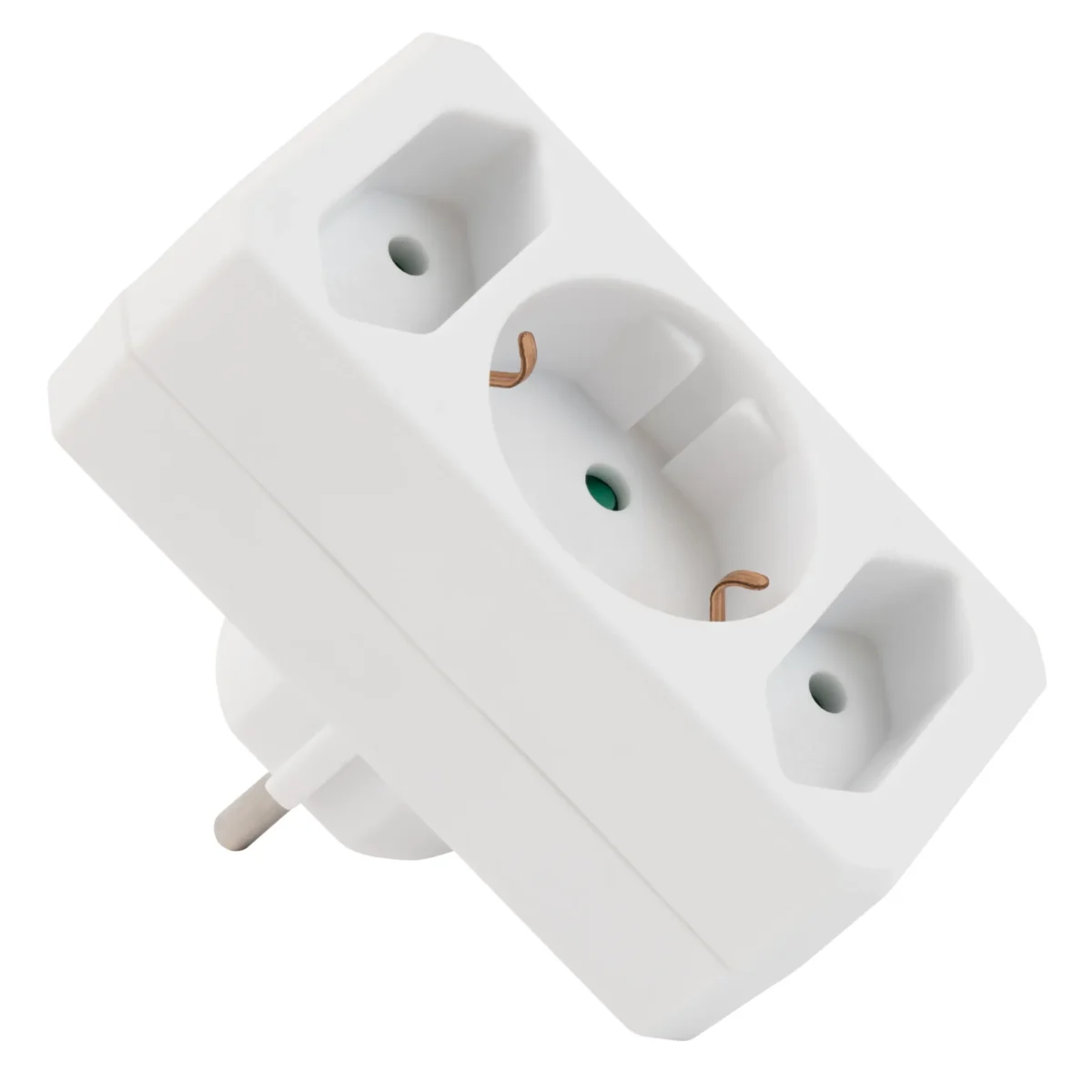 Steckdosenadapter McPower, 2x Euro, 1x Schutzkontaktdose – Bild 2