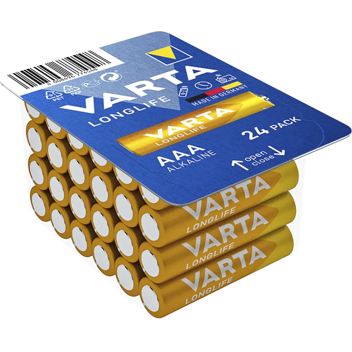 Micro-Batterie VARTA "Longlife", Alkaline, Typ AAA, LR06, 1,5V, 24er Pack – Bild 1