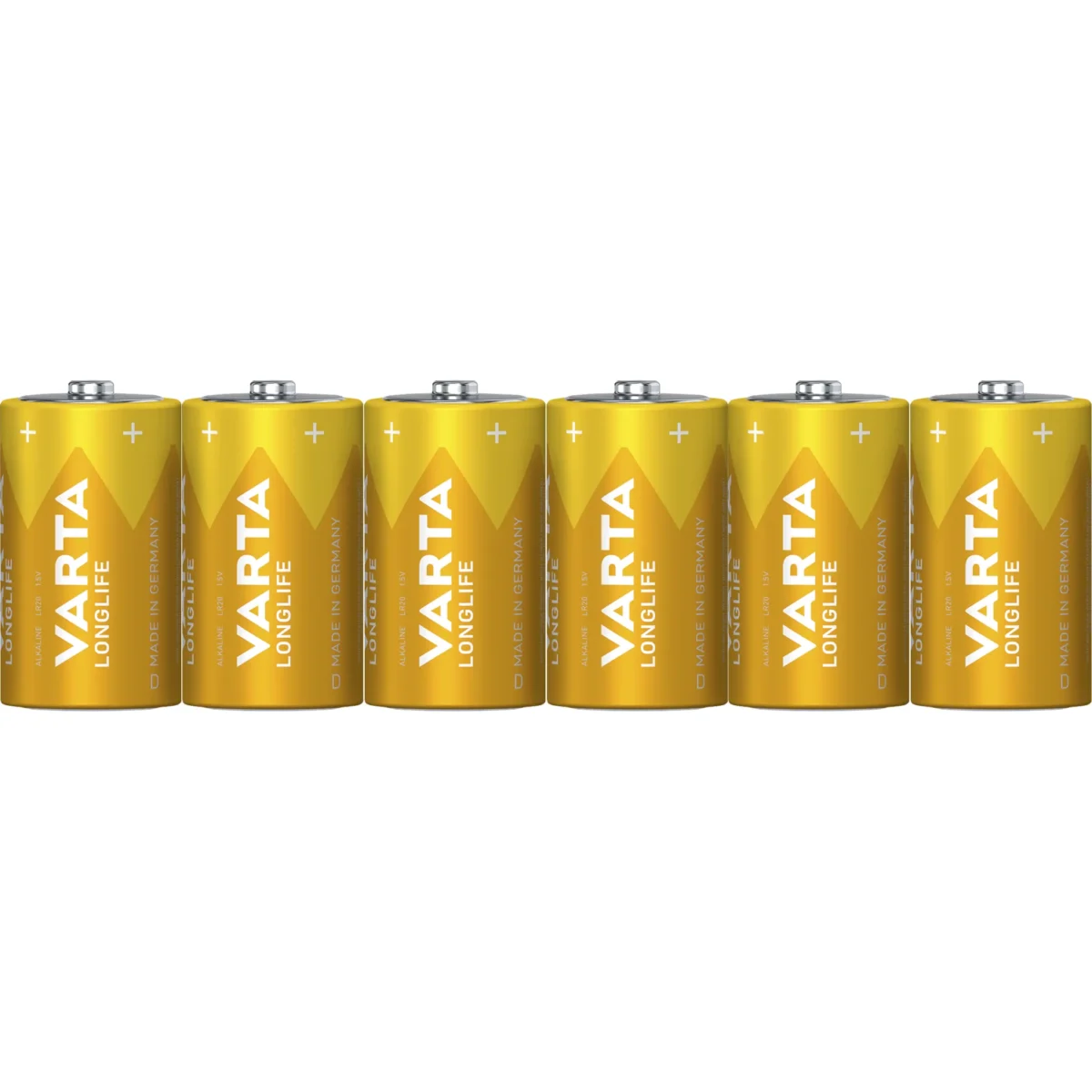 Mono-Batterie VARTA "Longlife", Alkaline, Typ D, LR20, 1,5V, 6er Pack – Bild 1