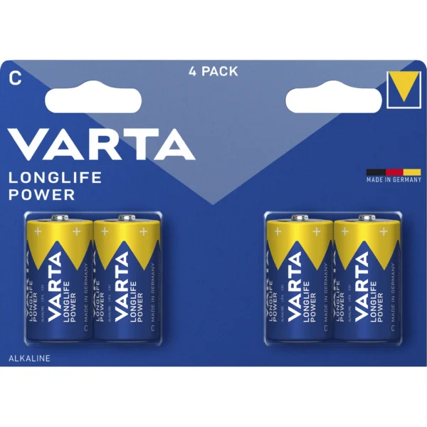 Baby-Batterie VARTA "Longlife Power" Alkaline, Typ C, LR14, 1,5V, 4er Pack