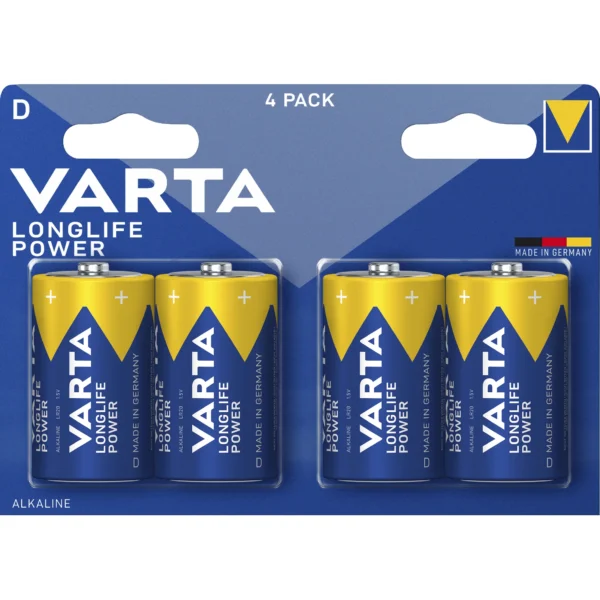 Mono-Batterie VARTA "Longlife Power" Alkaline, Typ D, LR20, 1,5V, 4er Pack