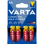 Mignon-Batterie VARTA "Longlife Max Power" Alkaline, Typ AA, LR06, 1,5V, 4-Pack