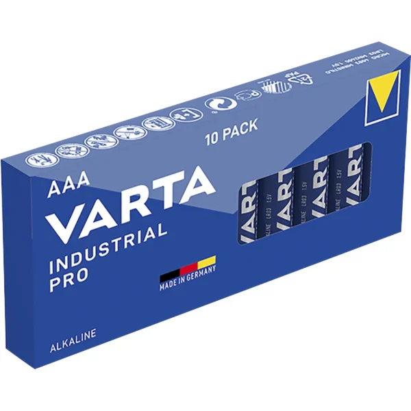 Micro-Batterie VARTA "Industrial Pro" Alkaline, Typ AAA, LR03, 1,5V, 10-Pack
