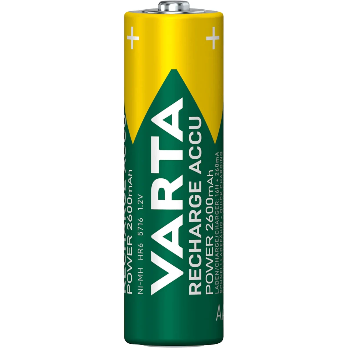 Mignon-Akku VARTA, Typ AA, NiMH-Akku, HR06, 1,2V/2600 mAh, Pre-charged, 2er Pack – Bild 2