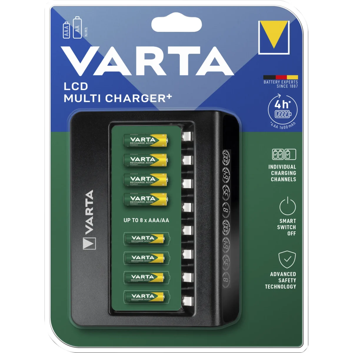 Universal-Ladegerät VARTA, Akku NiMH, LCD Multi charger, für AA/AAA, USB – Bild 1