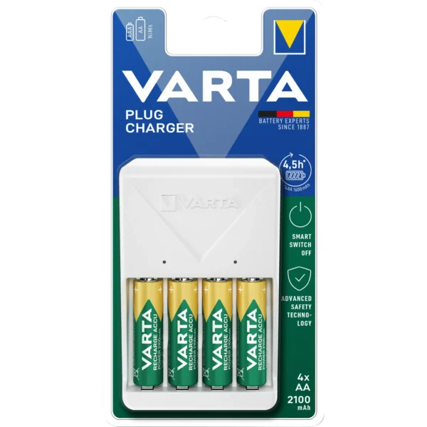 Universal-Ladegerät VARTA, inkl. 4x Mignon Akku Typ AA, NiMH Akku, 2100mAh