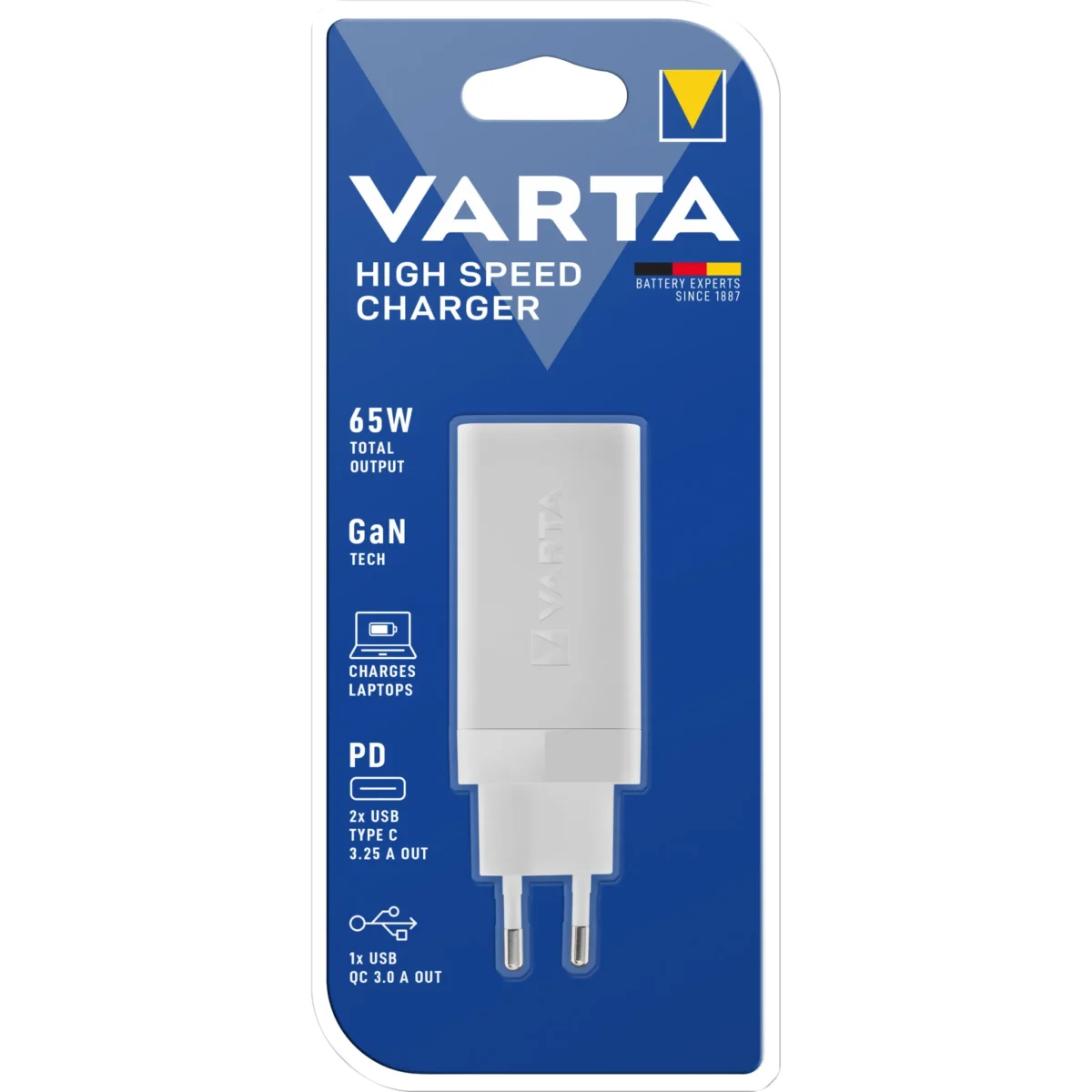 High Speed Ladeadapter VARTA, weiß, 2x USB-A, 2x USB-C – Bild 1