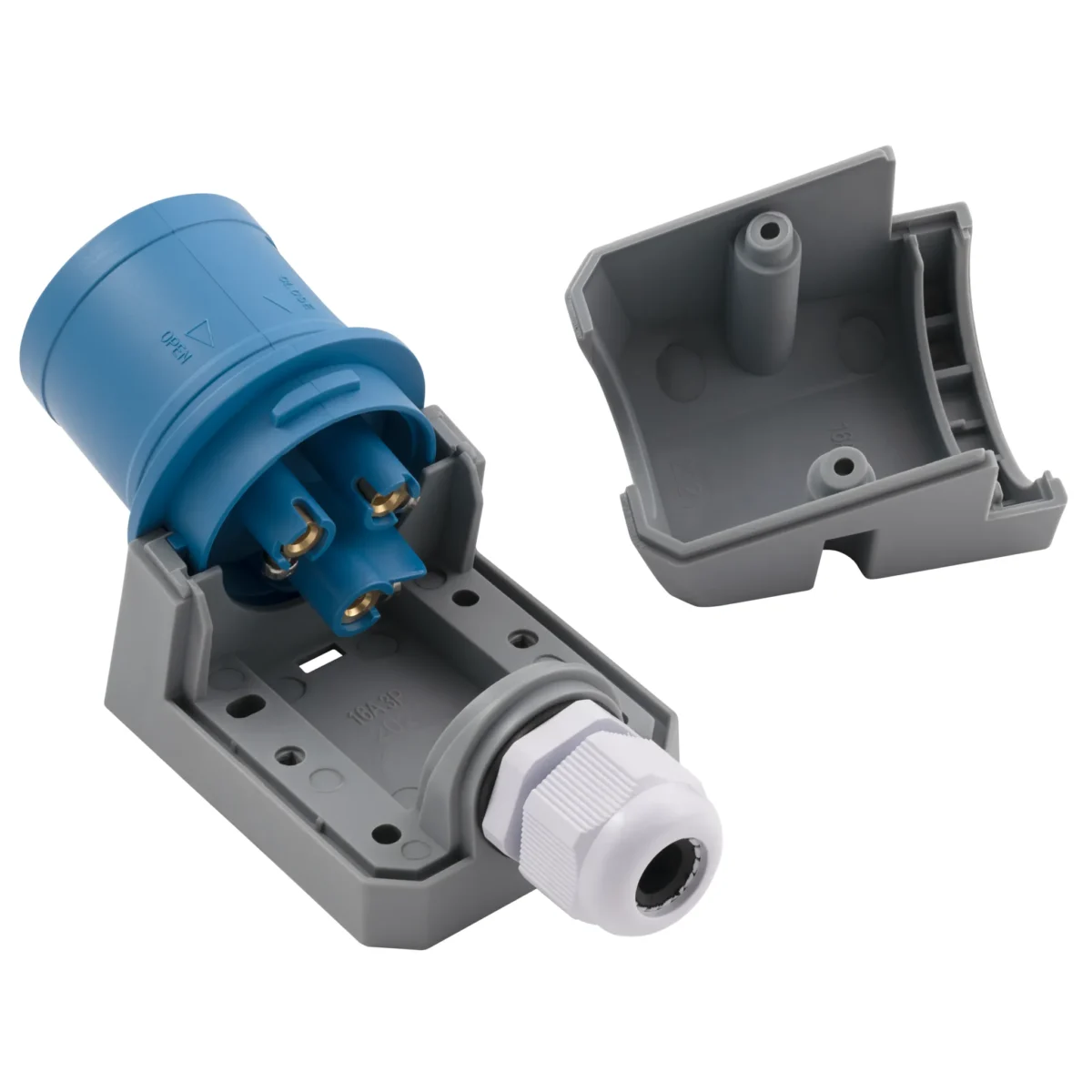 CEE-Stecker McPower, Wandmontage, IP44, 250V, 16A, 3-polig, IP44 – Bild 5