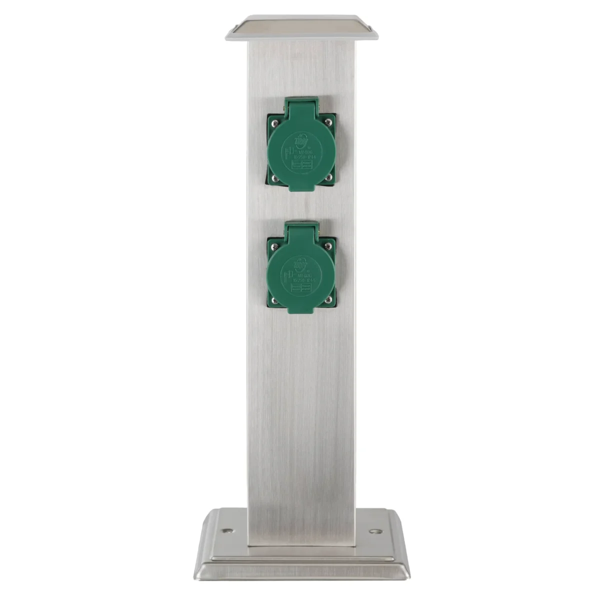 Garten-Steckdosensäule EGLO "Park 4", Edelstahl/Kunststoff, grün, 40x11x11cm – Bild 3