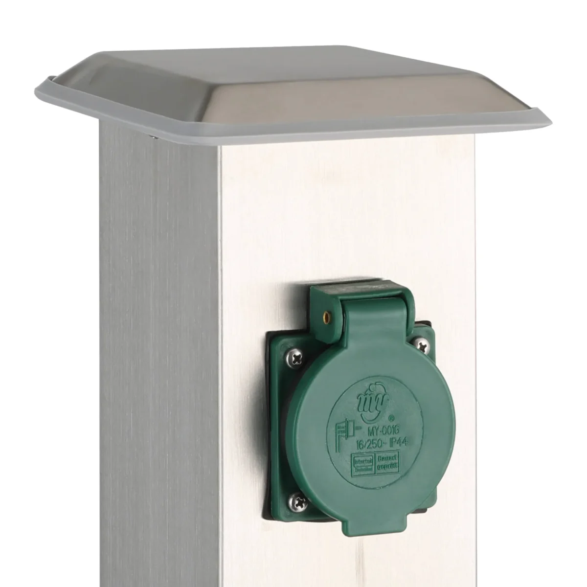 Garten-Steckdosensäule EGLO "Park 4", Edelstahl/Kunststoff, grün, 40x11x11cm – Bild 4