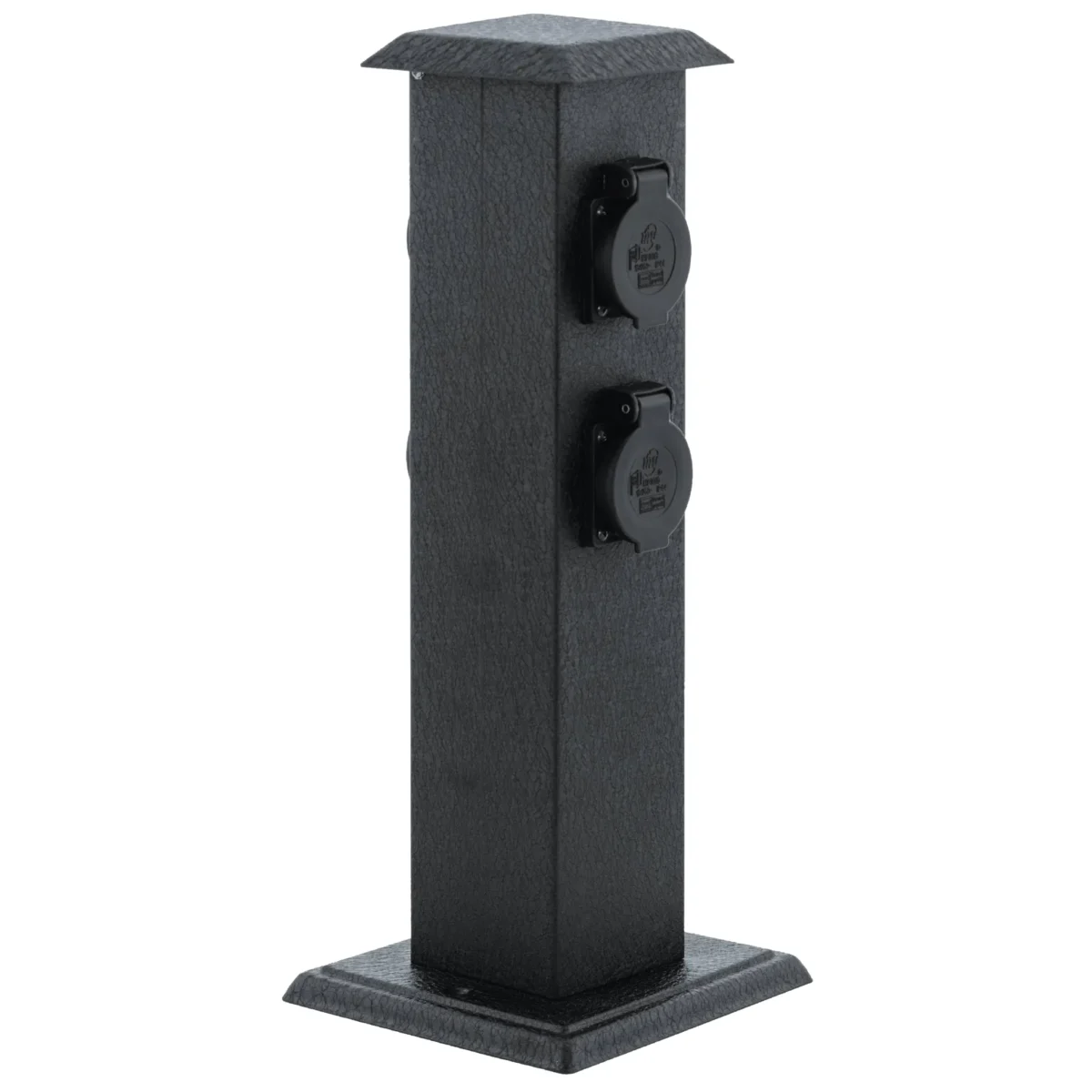 Garten-Steckdosensäule EGLO "Park 4", Stahl/Kunststoff, schwarz, 40x11x11cm – Bild 1