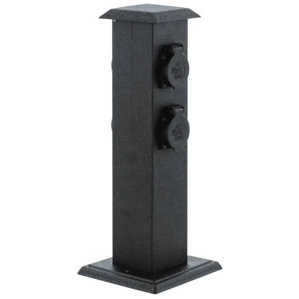 Garten-Steckdosensäule EGLO "Park 4", Stahl/Kunststoff, schwarz, 40x11x11cm