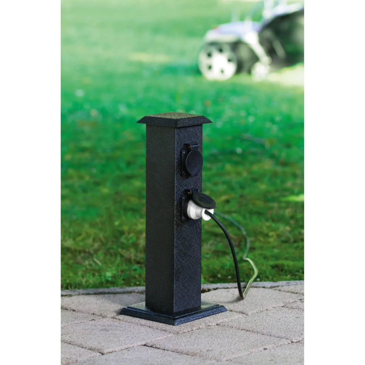 Garten-Steckdosensäule EGLO "Park 4", Stahl/Kunststoff, schwarz, 40x11x11cm – Bild 2