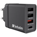 Ladeadapter Verbatim "CHR-30EU1", 30W, schwarz, 2xUSB-A, 1xUSB-A QC, 1xUSB-C PD – Bild 3