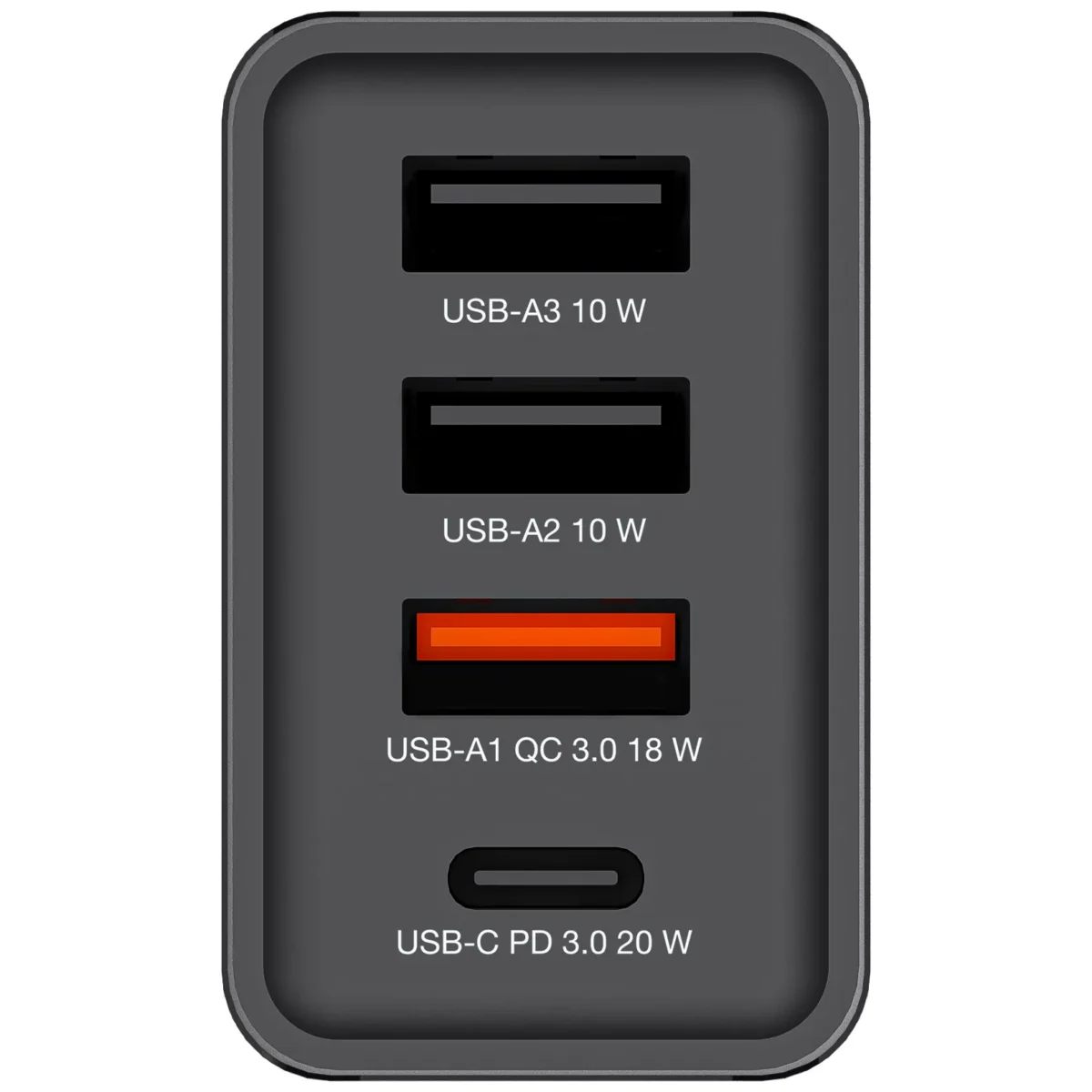 Ladeadapter Verbatim "CHR-30EU1", 30W, schwarz, 2xUSB-A, 1xUSB-A QC, 1xUSB-C PD – Bild 4