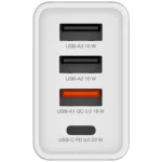 Ladeadapter Verbatim "CHR-30EU2", 30W, weiß, 2xUSB-A, 1xUSB-A QC, 1xUSB-C PD – Bild 4