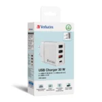 Ladeadapter Verbatim "CHR-30EU2", 30W, weiß, 2xUSB-A, 1xUSB-A QC, 1xUSB-C PD – Bild 5