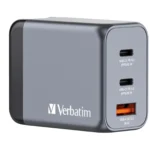 Ladeadapter Verbatim, Universal, GNC-65, GaN, 65W,grau, 1x USB-A QC, 2x USB-C PD – Bild 3