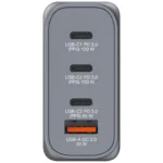 Ladeadapter Verbatim, Universal,GNC-100, GaN, 100W,grau,1x USB-A QC, 3x USB-C PD – Bild 2
