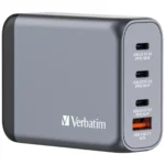 Ladeadapter Verbatim, Universal,GNC-100, GaN, 100W,grau,1x USB-A QC, 3x USB-C PD – Bild 3