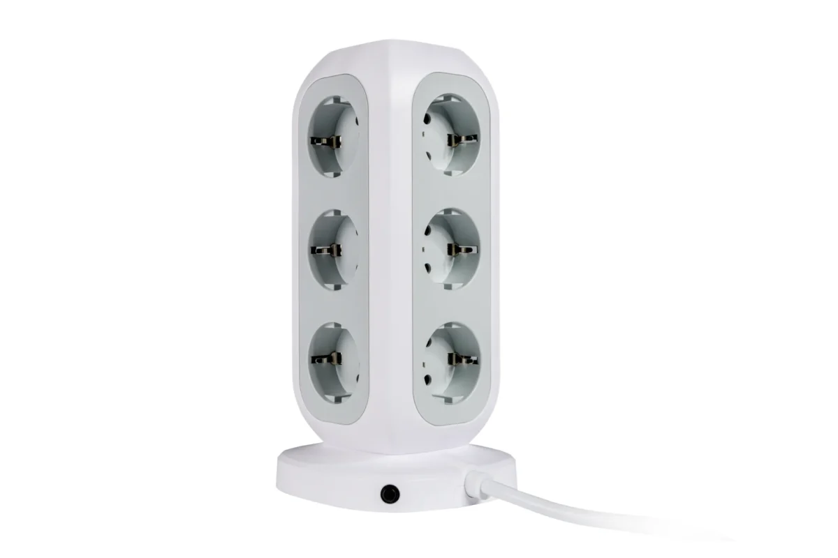 Steckdosen-Tower EUPT-01 Verbatim, 2m Kabel, weiß,11x230V EU, USB-A, 2x USB-C – Bild 2