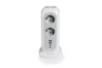 Steckdosen-Tower EUPT-01 Verbatim, 2m Kabel, weiß,11x230V EU, USB-A, 2x USB-C – Bild 3