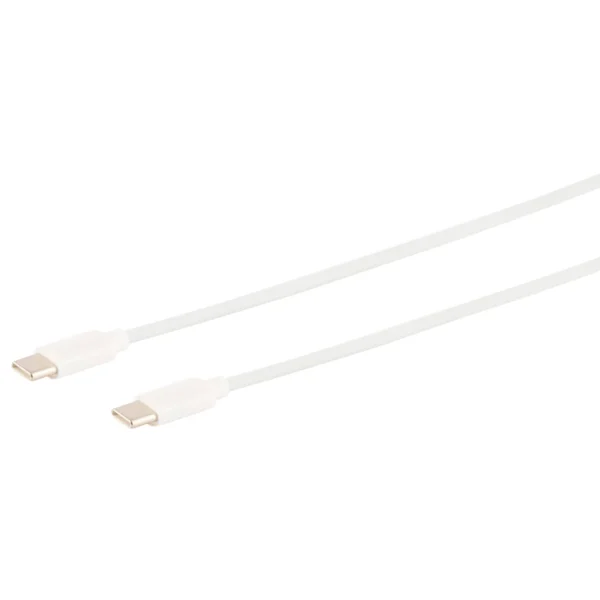 USB Lade-Sync Kabel, USB-C Stecker auf USB-C Stecker, 2.0, ABS, weiß,  0,5m