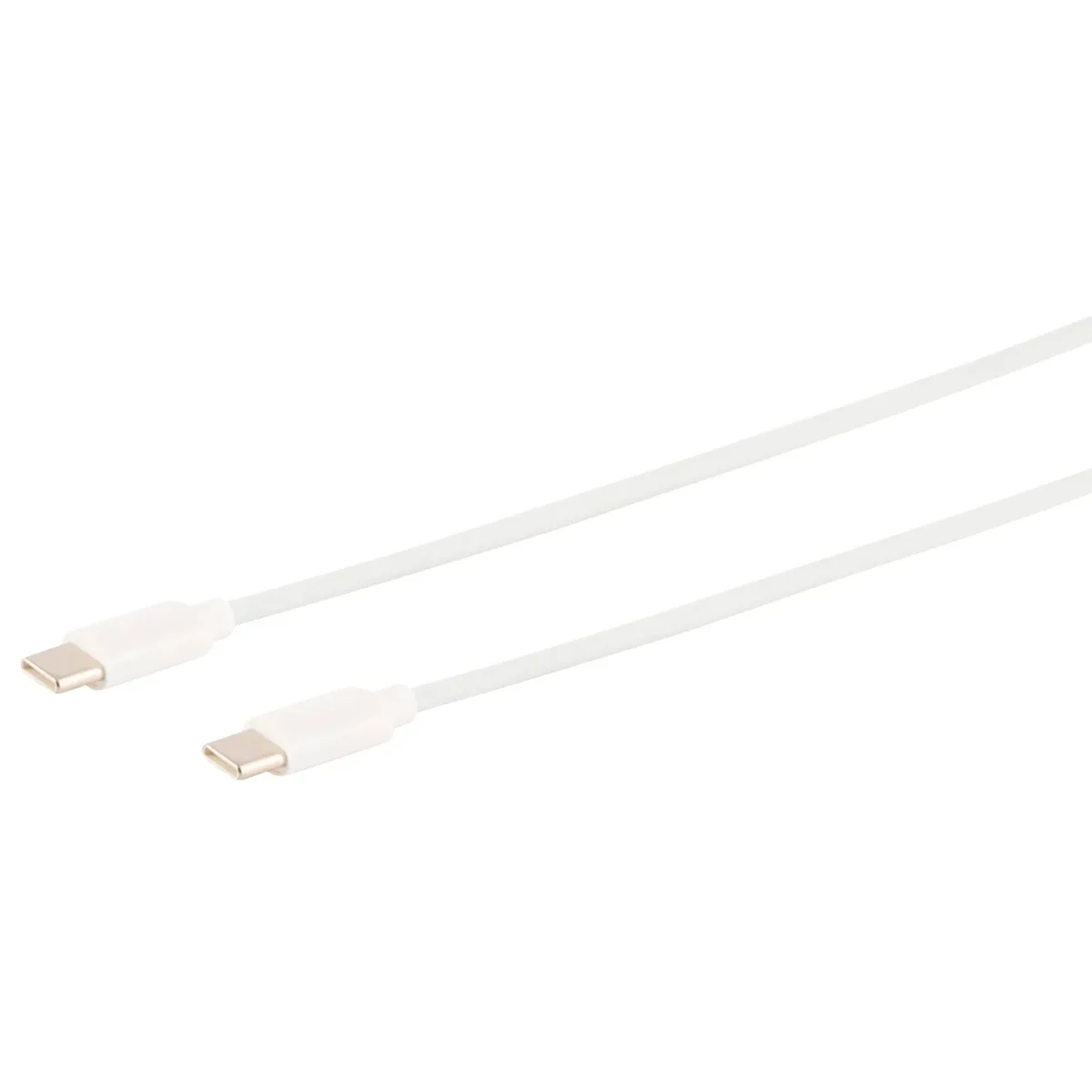 USB Lade-Sync Kabel, USB-C Stecker auf USB-C Stecker, 2.0, ABS, weiß,  2m – Bild 1
