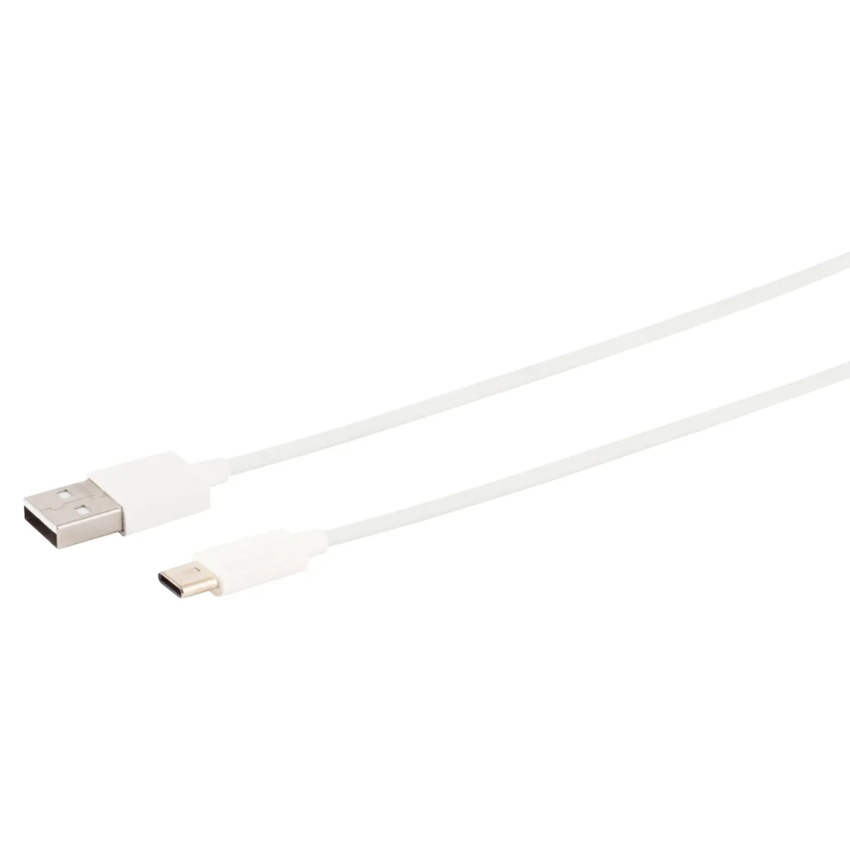 USB Lade-Sync Kabel, USB-A Stecker auf USB C-Stecker, 2.0, ABS, weiß, 2m – Bild 1