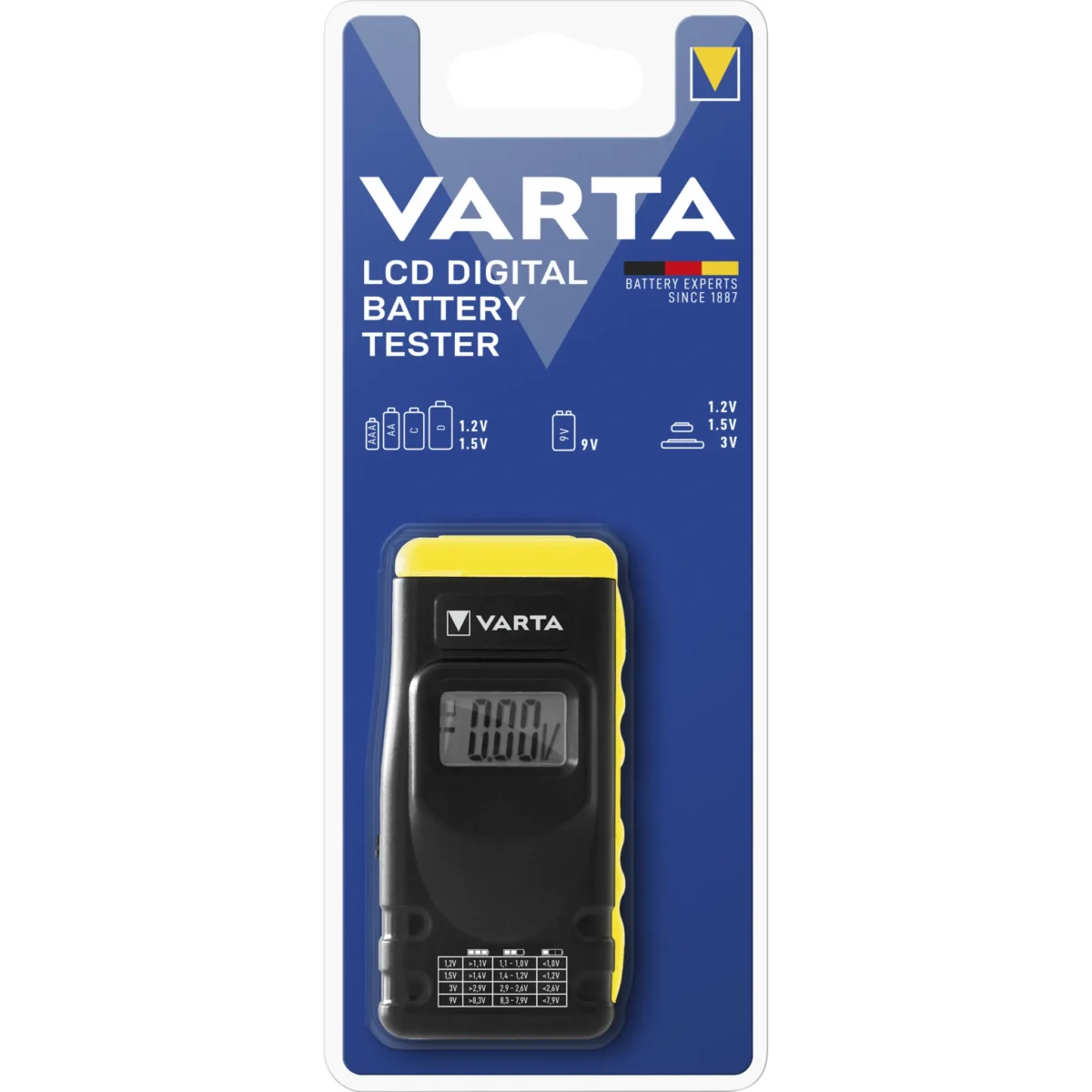 Batterietester VARTA, digital, LCD-Display, für AA/ AAA/ C/ D/ 9v Batterien – Bild 1