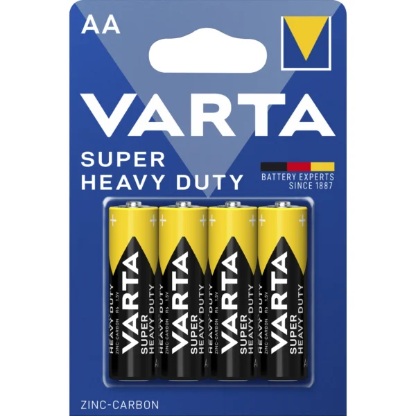 Mignon-Batterie VARTA "Super Heavy Duty" Zink-Kohle, Typ AA, 1,5V, R6, 4er-Blister
