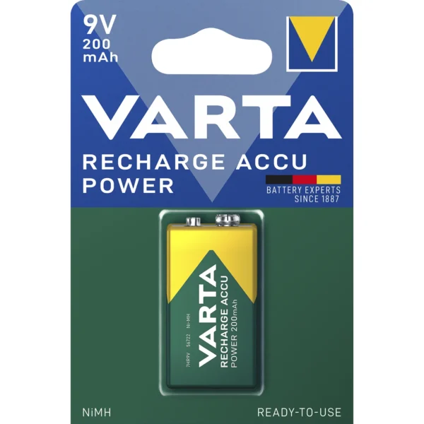 E-Blockbatterie VARTA "Accu Power", Ni-MH, 200mA, HR22, Typ 9V Block, 1er-Blister