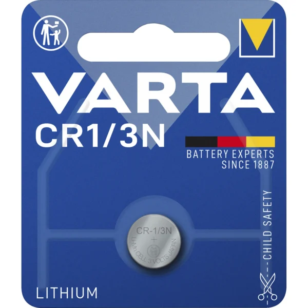 Lithium-Knopfzelle VARTA "Photo", CR1/3n, CR11108, 170mAh, 3V, 1er-Blister