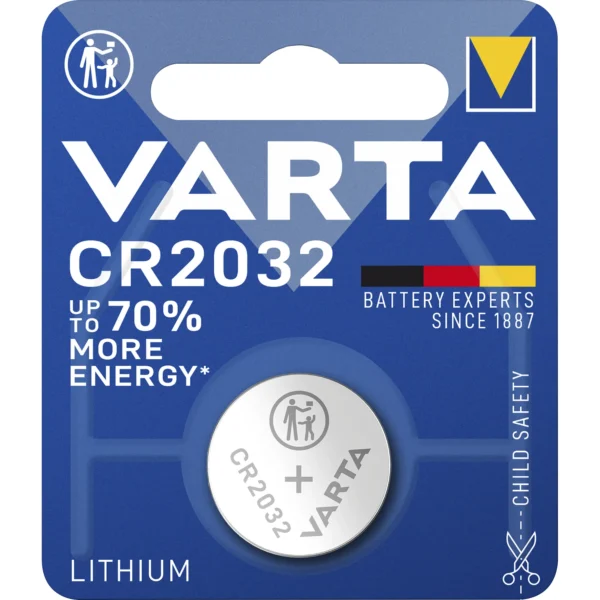 Lithium-Knopfzelle VARTA "Electronics" CR 2032, 230mAh, 3V, 1er-Blister
