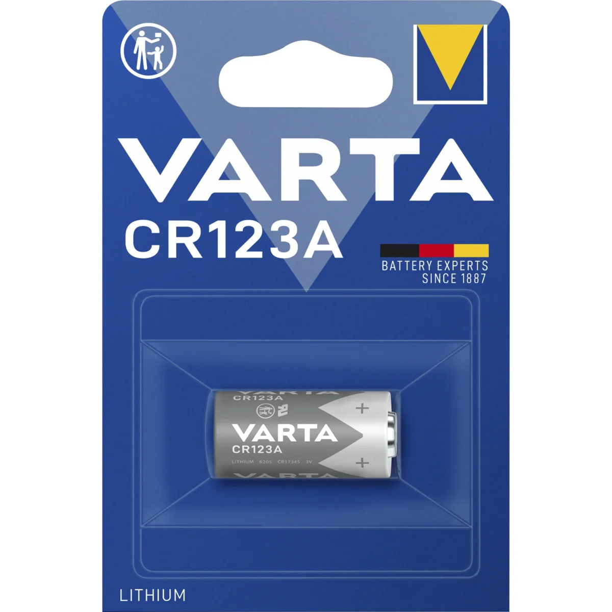 Lithium-Photobatterie VARTA, CR 123A, 3 V, 1er-Blister – Bild 1