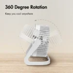 USB-Schreibtischventilator, 15,24 cm, 40 dB, weiß – Bild 6