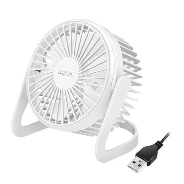 USB-Schreibtischventilator, 12,7 cm, 30 dB, weiß