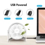 USB-Schreibtischventilator, 12,7 cm, 30 dB, weiß – Bild 6